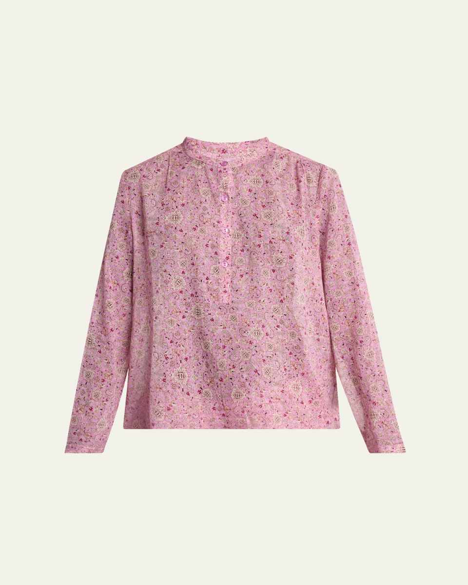 Maria Printed Long-Sleeve Blouse